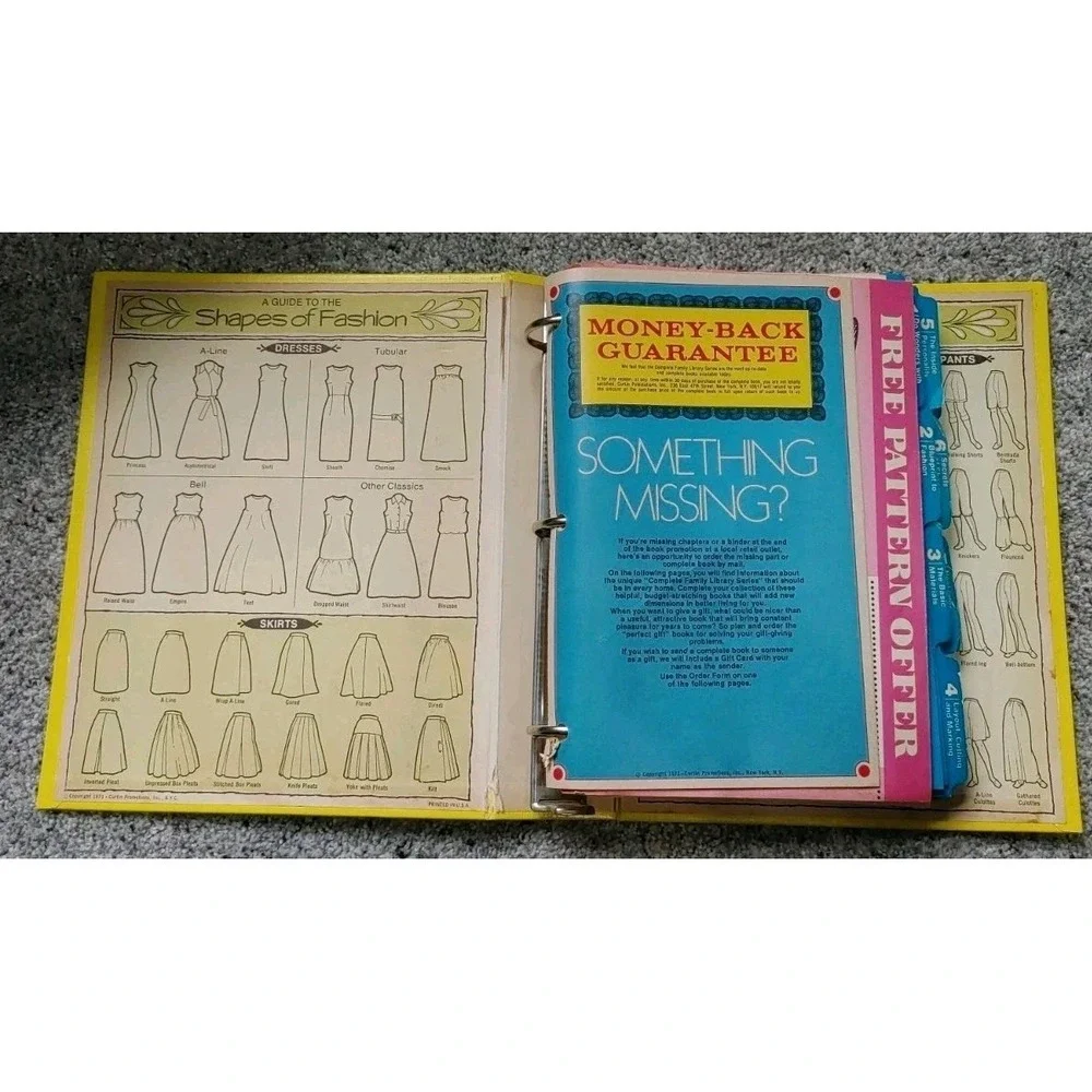 Vtg The Complete Family Sewing Book 1972 Hardcover Three Ring Binder With Tabs